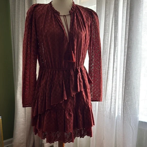 princess polly baby blue dress Burgundy Leather